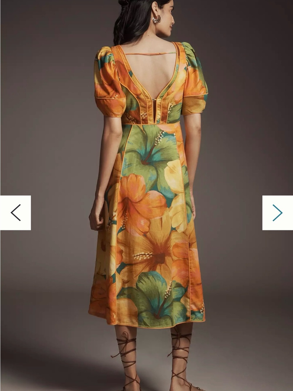 FARM Rio Yellow, Green & Orange Floral Midi Dress - Picture 4 of 7
